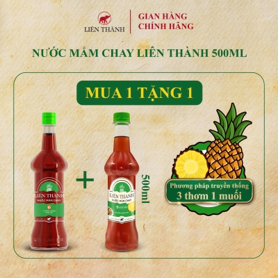[MUA 1 TẶNG 1] NƯỚC MẮM CHAY LIÊN THÀNH 5 ĐỘ ĐẠM 500ML + TẶNG NƯỚC MẮM CHAY HƯƠNG NẤM 500ML