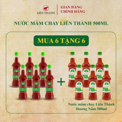 [MUA 6 TẶNG 6] 6 NƯỚC MẮM CHAY LIÊN THÀNH 500ML TẶNG 6 NƯỚC MẮM CHAY LIÊN THÀNH HƯƠNG NẤM 500ML