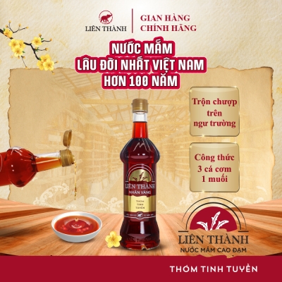 Nước Mắm Liên Thành Nhãn Vàng 35 độ đạm 500ml chai thủy tinh