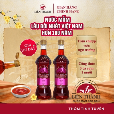 Combo 2 chai Nước mắm Liên Thành Nhãn Ngọc 500ml 40 độ đạm giá ưu đãi