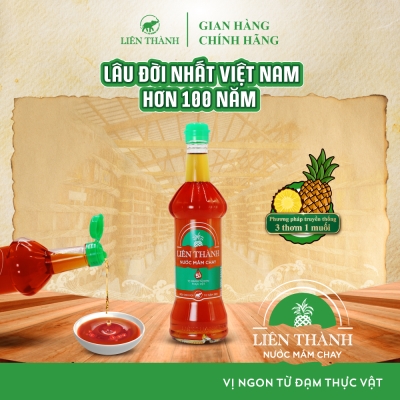 Nước Mắm Chay Liên Thành 5 độ đạm 500ml ủ chượp từ thơm và muối